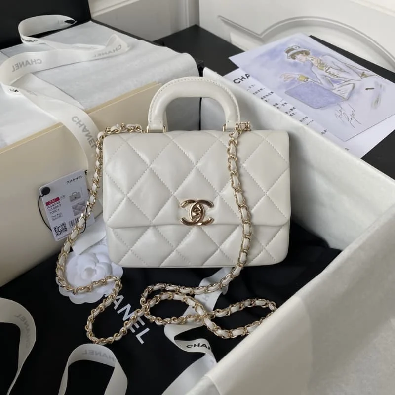 white Chanel bag