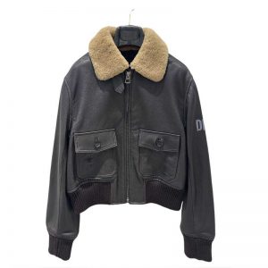 dior sheepskin leather black jackets FZ2410807