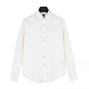 Embroidered cotton long-sleeved white shirt FZM241008