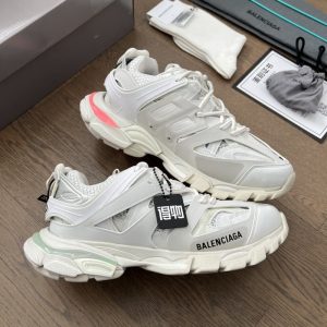 BALENCIAGA Men Trainers Women Platform Shoes Gomma Leather Casual Shoes Mesh Breathable Nylon Print SH078