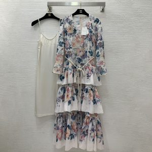 ZIMMERMANN Stacked Cake Skirt Big Swing Dress+Strap FZ021