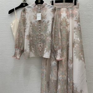 ZIMMERMANN high quality High end customized fashionable retro printed three piece set FZ056