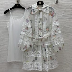ZIMMERMANN best quality floral print lapel long sleeved dress FZ023
