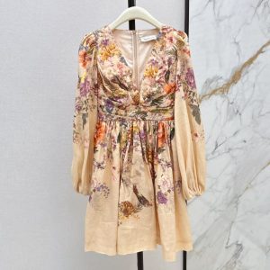 ZIMMERMANN best quality The latest linen printed dress for early autumn FZ060