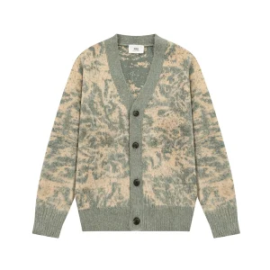 Alexandre Mattiussi Best quality fall and winter new flower jacquard knit V-neck cardigan sweater FZ203