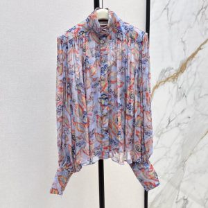ZIMMERMANN best quality Latest vacation series floral print pattern decorative shirt FZ079