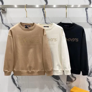 LOUIS VUITTO Best quality fall classic letters studs embroidery round neck new sweater FZ191