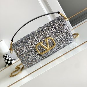 Valentino high quality Garavani 3D embroidered sequined handbag 27x 13x 6cm LB038