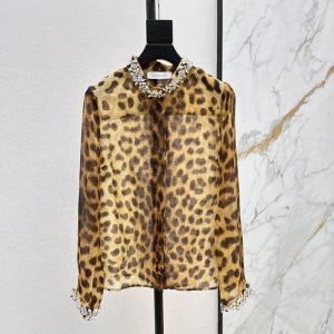 ZIMMERMANN best quality Leopard print elegant shirt+fishtail skirt FZ025