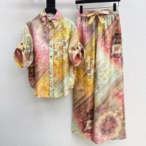 ZIMMERMANN best quality Early Autumn Latest Flower Pattern Silk Printing Set FZ170