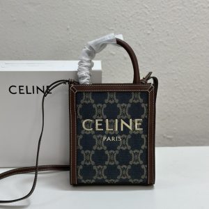 CELINE high quality classic CABAS TRIOMPHE denim tote bag 20cmX17cmX6cm LB121