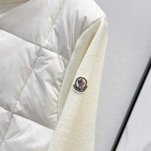 Moncler white knitted and 90% duck down stiching top quality women puff coat FZ12022