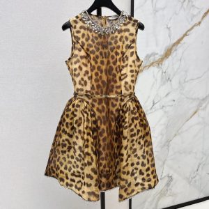 ZIMMERMANN Leopard Print Resort Dress Skirt Best Quality FZ015
