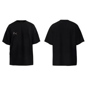 BALENCIAGA best quality niche design silver jewelry black short sleeved men and women with the same classic solid color FZ251
