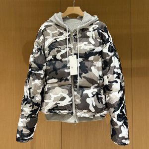 BALENCIAGA Best Quality Reversible Camouflage Cotton Jacket Hooded Sweatshirt Army Green Zipper Jacket FZ247