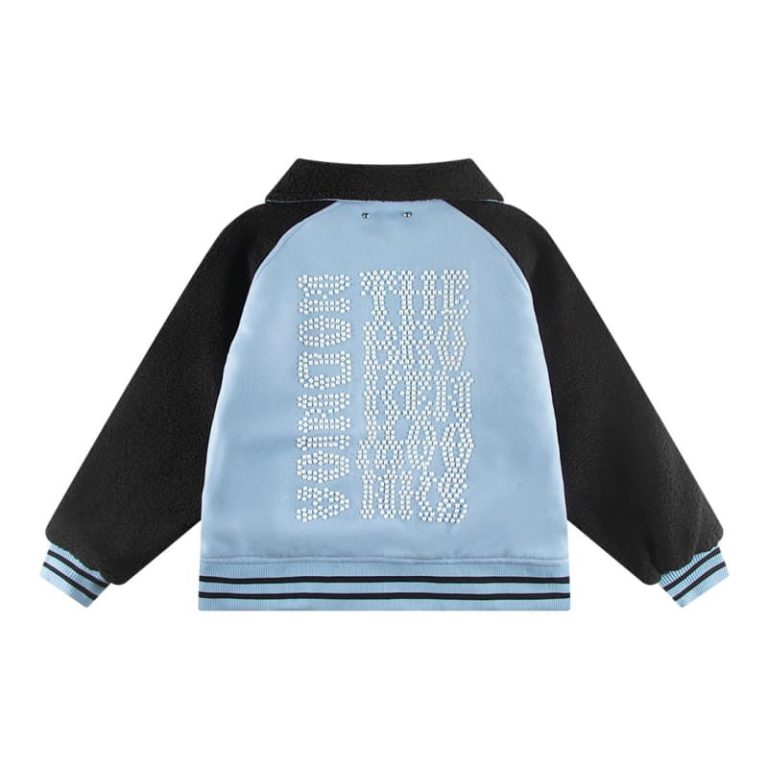 BALENCIAGA Best quality pearl lambswool colorblocked jacket-3