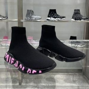 BALENCIAGA Men Casual Shoes Fly Knit Socks Graffiti Sole Fly Knit Socks Graffiti Sole Trainers SH088