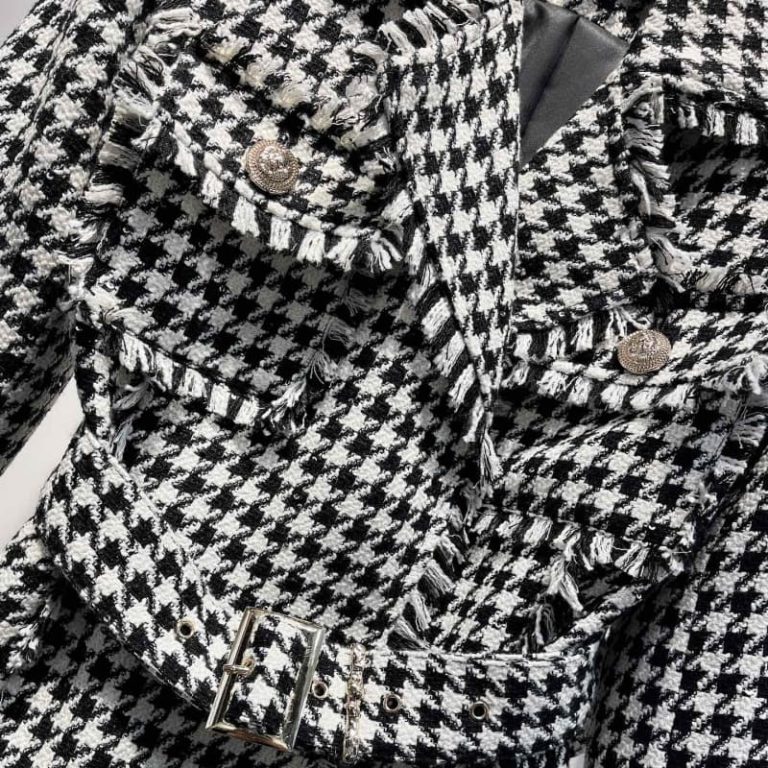 BALMAIN Best Quality Black and white check jacket-5