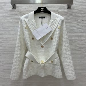 BALMAIN Best Quality Classic B Letter Button Blazer Collar Slim Slim Long Sleeve Knit Jacket Cardigan Top FZ216