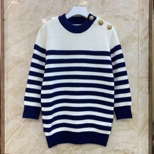 BALMAIN best quality new round neck fall and winter models thickened loose version of the casual versatile knitted sweater FZ233