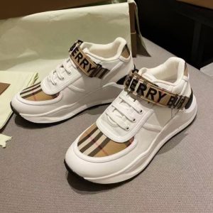 Burberry high quality suede vintage plaid sneakers Men training shoes Casual sneakers SH056