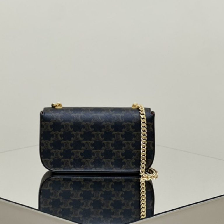 CELINE Best Quality Triomophe Embossed Underarm Bag Flap Chain Crossbody Bag 20.5x11