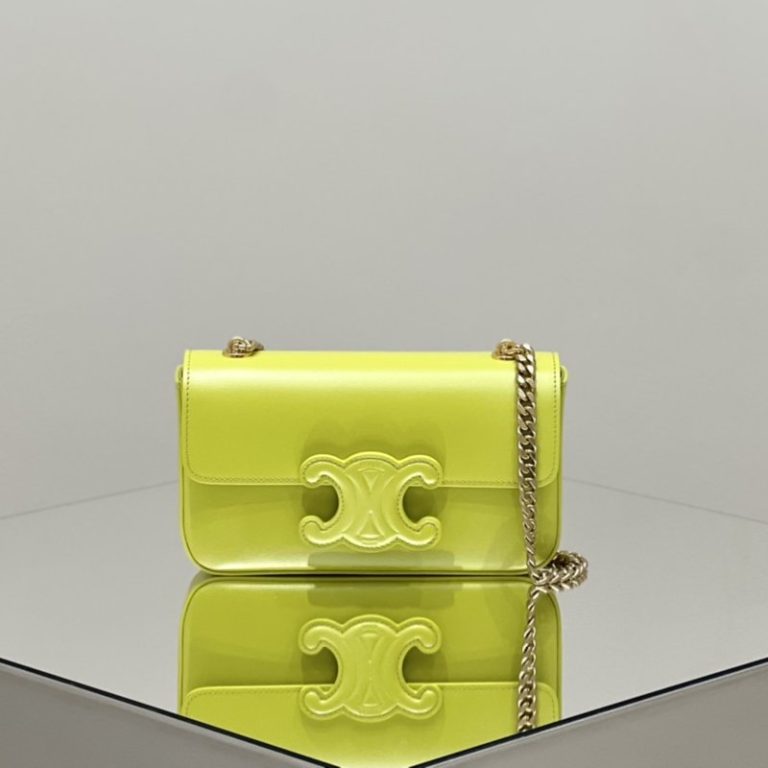 CELINE Best Quality Triomophe Embossed Underarm Bag Flap Chain Crossbody Bag 20.5x11
