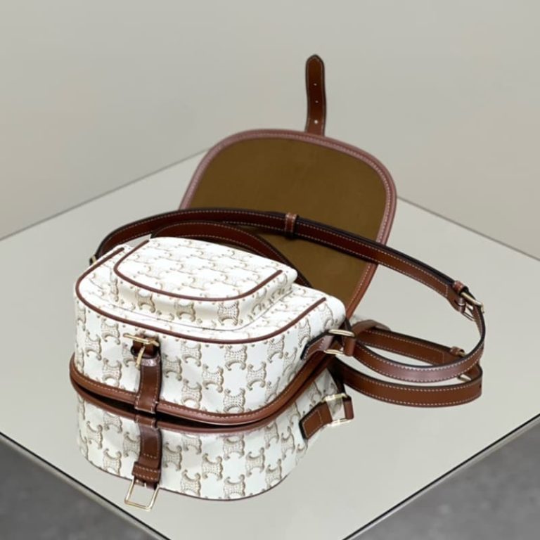 CELINE Bucket In Triomphe Canvas Folco-3