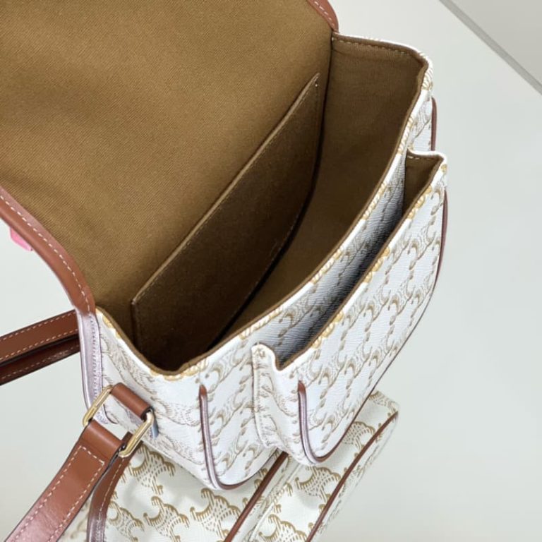 CELINE Bucket In Triomphe Canvas Folco-4