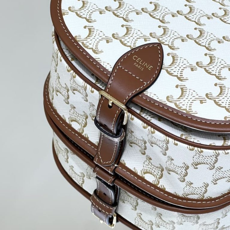 CELINE Bucket In Triomphe Canvas Folco-6