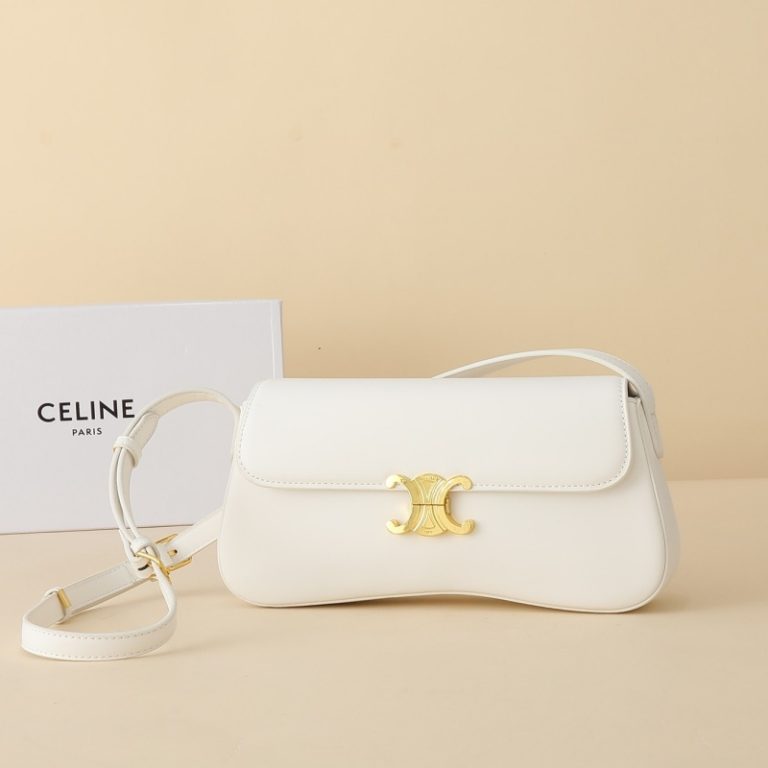 CELINE High Quality Baguette Flap Bag Small Capacity Crossbody Buckle Letter Print 28x12x5cm LB110 (2)