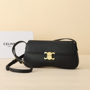 CELINE High Quality Baguette Flap Bag Small Capacity Crossbody Buckle Letter Print 28x12x5cm LB110