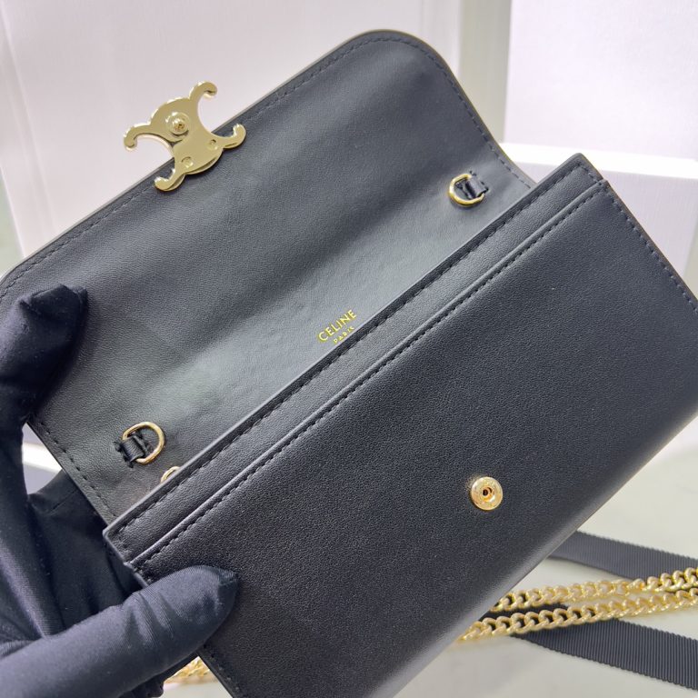 CELINE High Quality Flap Chain Bag Small Capacity Wallet Crossbody Shoulder Bag Metal Logo 19x10.5x3