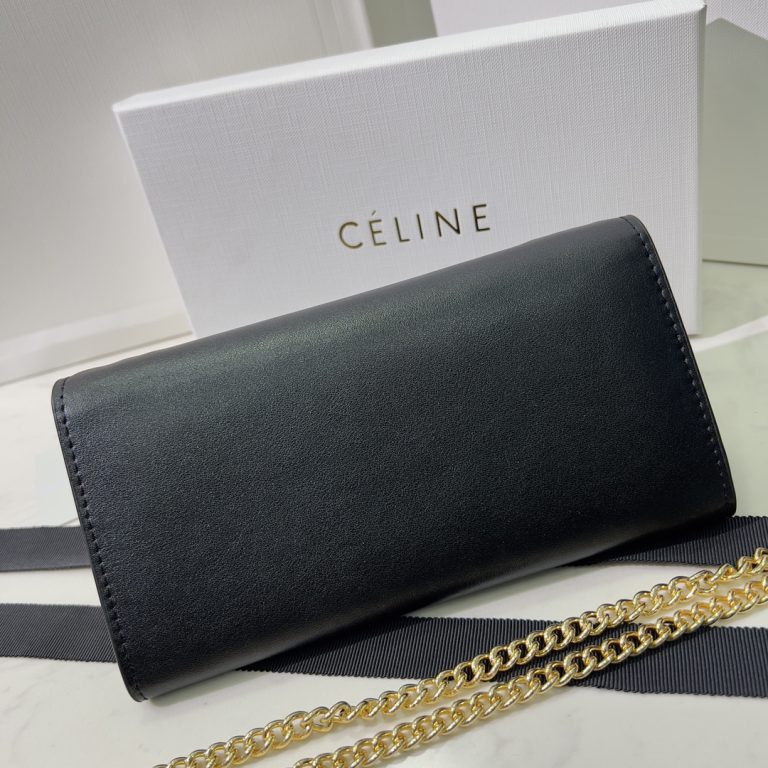 CELINE High Quality Flap Chain Bag Small Capacity Wallet Crossbody Shoulder Bag Metal Logo 19x10.5x3