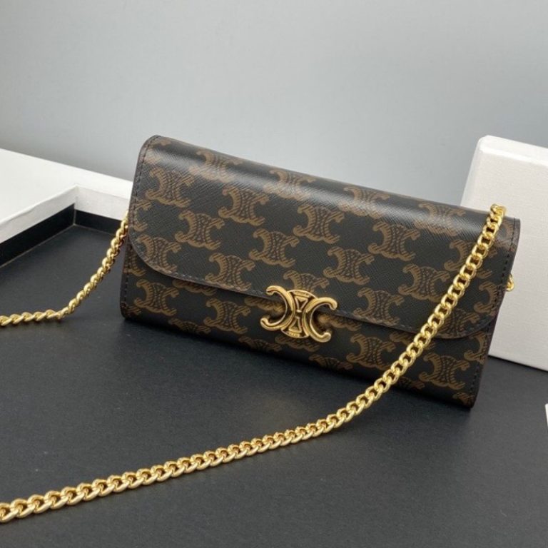 CELINE High Quality Flap Chain Bag Small Capacity Wallet Crossbody Shoulder Bag Metal Logo 19x10.5x3