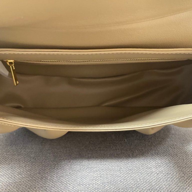 CELINE High Quality Polly Baguette Bag Cowhide Sheepskin Lining Flap Soft Pleated Handbag Shoulder Bag 33x19x9cm LB115 (7)