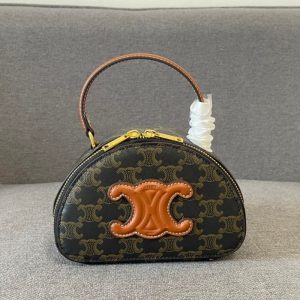 CELINE High Quality Printed half-moon bagMini Tote Bag Leather Handbag Shoulder Crossbody Strap Adjustable Removable 17.5x6x11.5cm LB113