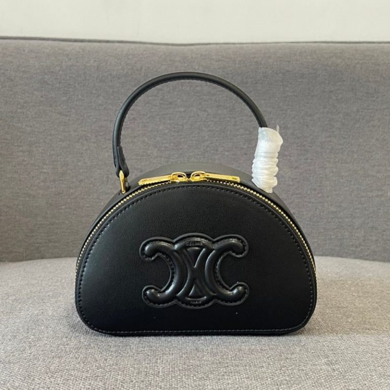 CELINE High Quality Printed half-moon bagMini Tote Bag Leather Handbag Shoulder Crossbody Strap Adjustable Removable 17.5x6x11