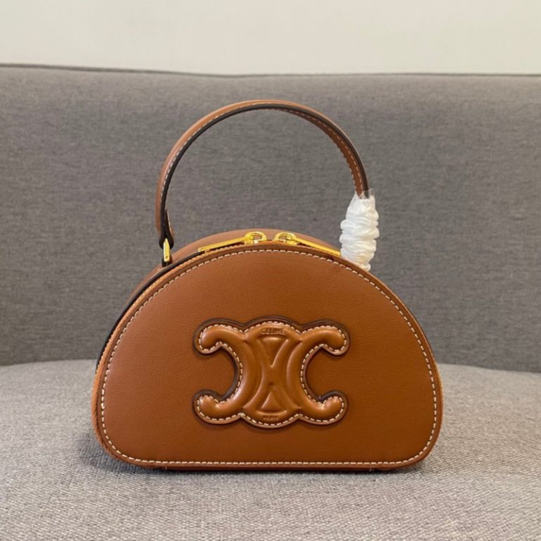 CELINE High Quality Printed half-moon bagMini Tote Bag Leather Handbag Shoulder Crossbody Strap Adjustable Removable 17.5x6x11