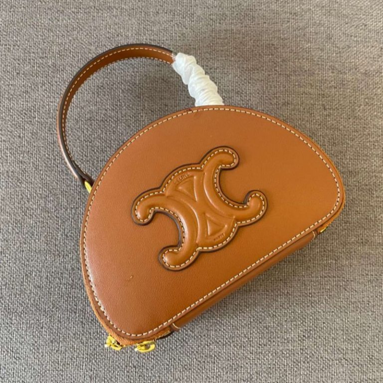 CELINE High Quality Printed half-moon bagMini Tote Bag Leather Handbag Shoulder Crossbody Strap Adjustable Removable 17.5x6x11