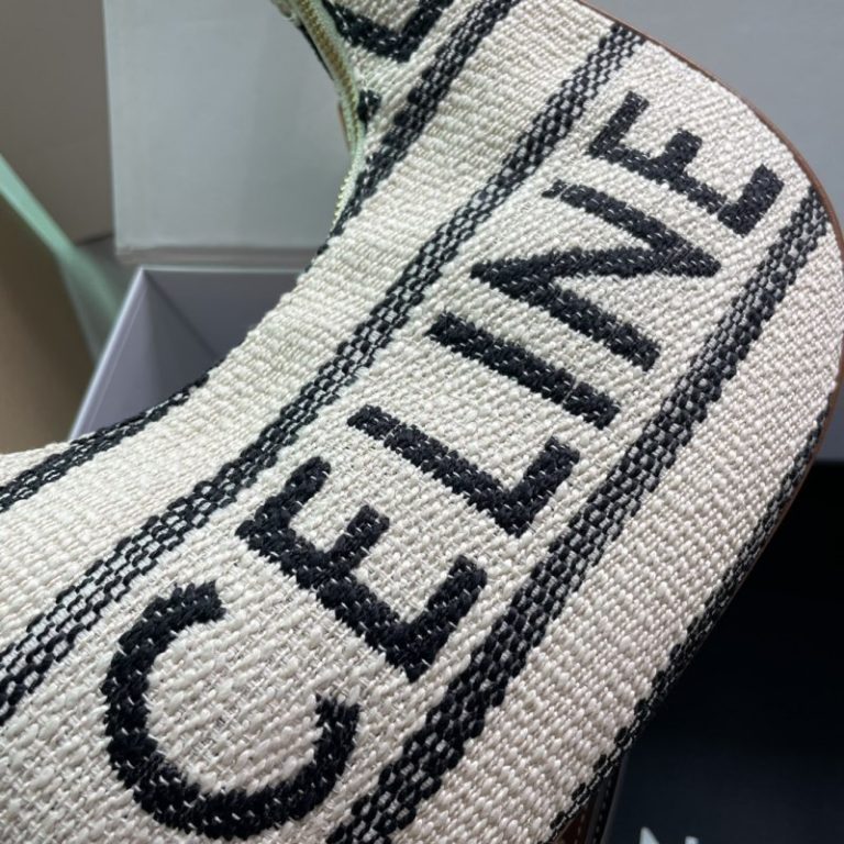 CELINE High Quality Single Shoulder Crescent Bag Underarm Bag Zipper Letter Woven 24x13cm LB119 (7)
