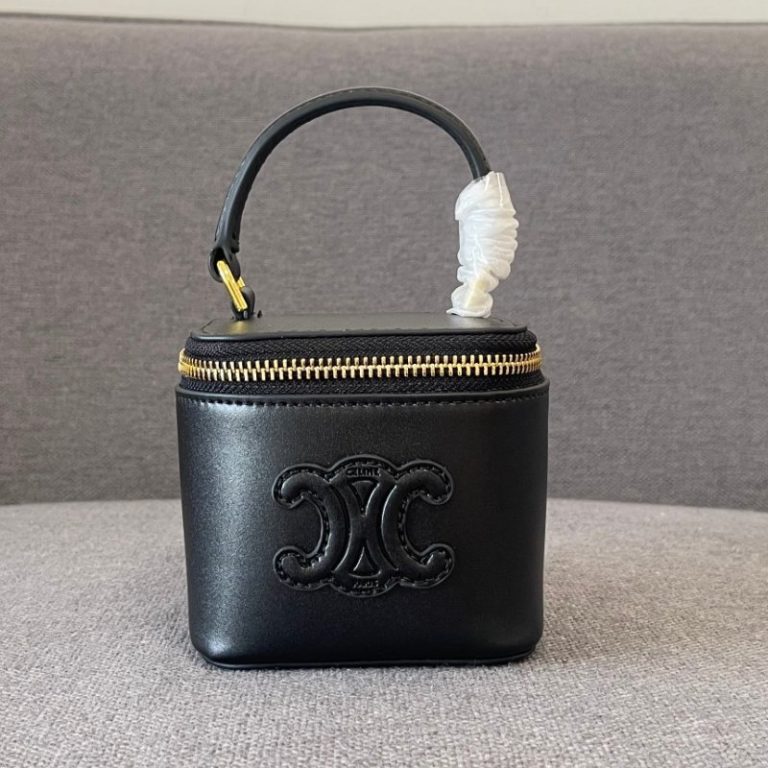 CELINE High Quality Square Bag Zipper Mini Leather Handbag Shoulder 12.5×11