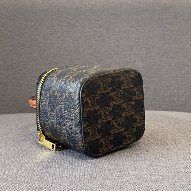 CELINE High Quality Square Bag Zipper Mini Leather Handbag Shoulder 12.5×11