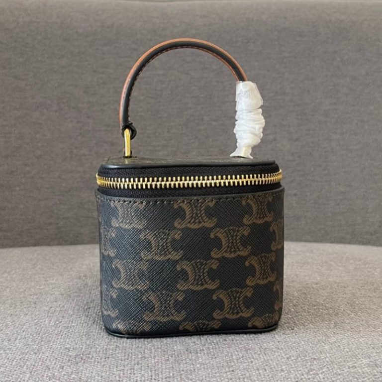 CELINE High Quality Square Bag Zipper Mini Leather Handbag Shoulder 12.5×11