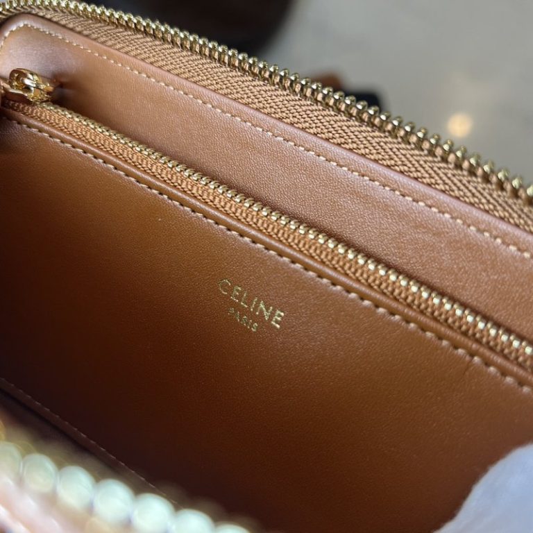 CELINE High Quality TRIOMPHE CUIR Zip Around Wallet Smooth Calfskin 19x10x1cm LB116 (3)