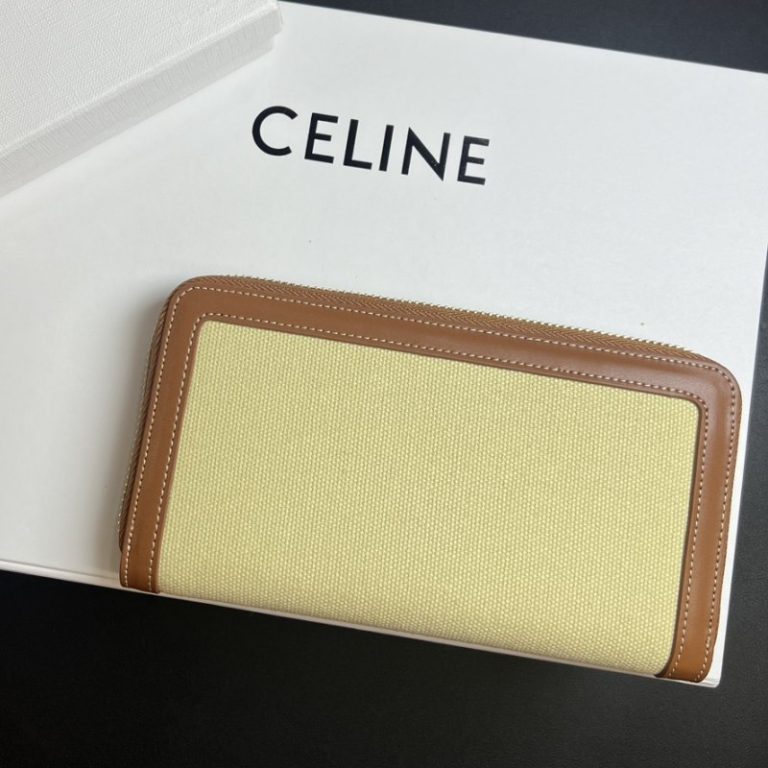 CELINE High Quality TRIOMPHE CUIR Zip Around Wallet Smooth Calfskin 19x10x1cm LB116 (8)