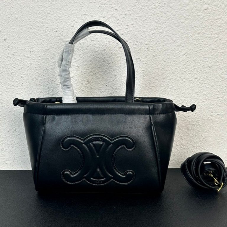 CELINE High Quality Tote Bag Leather Braided Stitched Logo Large Capacity Crossbody Shoulder Strap Handbag 22x17x15cm LB111 (2)