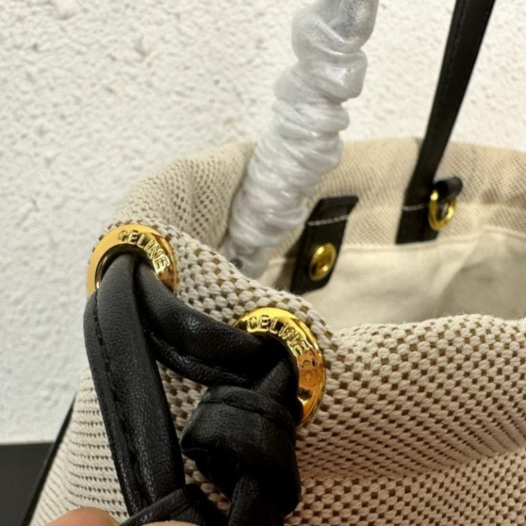 CELINE High Quality Tote Bag Leather Braided Stitched Logo Large Capacity Crossbody Shoulder Strap Handbag 22x17x15cm LB111 (5)