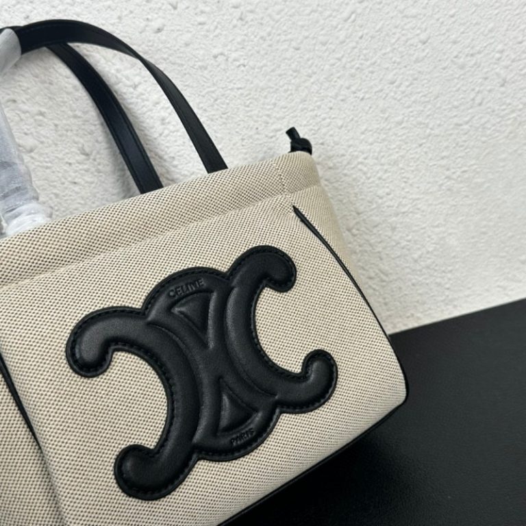 CELINE High Quality Tote Bag Leather Braided Stitched Logo Large Capacity Crossbody Shoulder Strap Handbag 22x17x15cm LB111 (6)