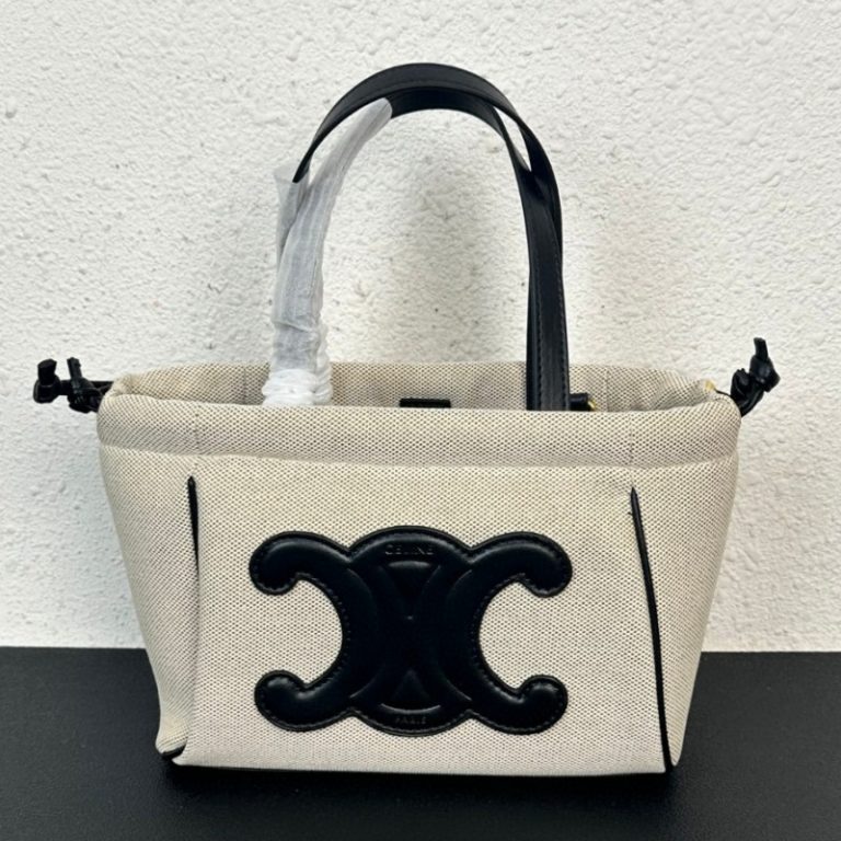 CELINE High Quality Tote Bag Leather Braided Stitched Logo Large Capacity Crossbody Shoulder Strap Handbag 22x17x15cm LB111 (7)